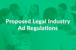 Green overlay on blurred image of legal advertisers collaborating